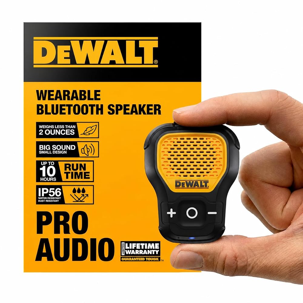 DEWALT Clip-On Bluetooth Speaker