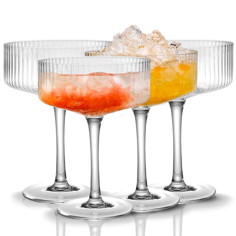 Ribbed Coupe Glasses