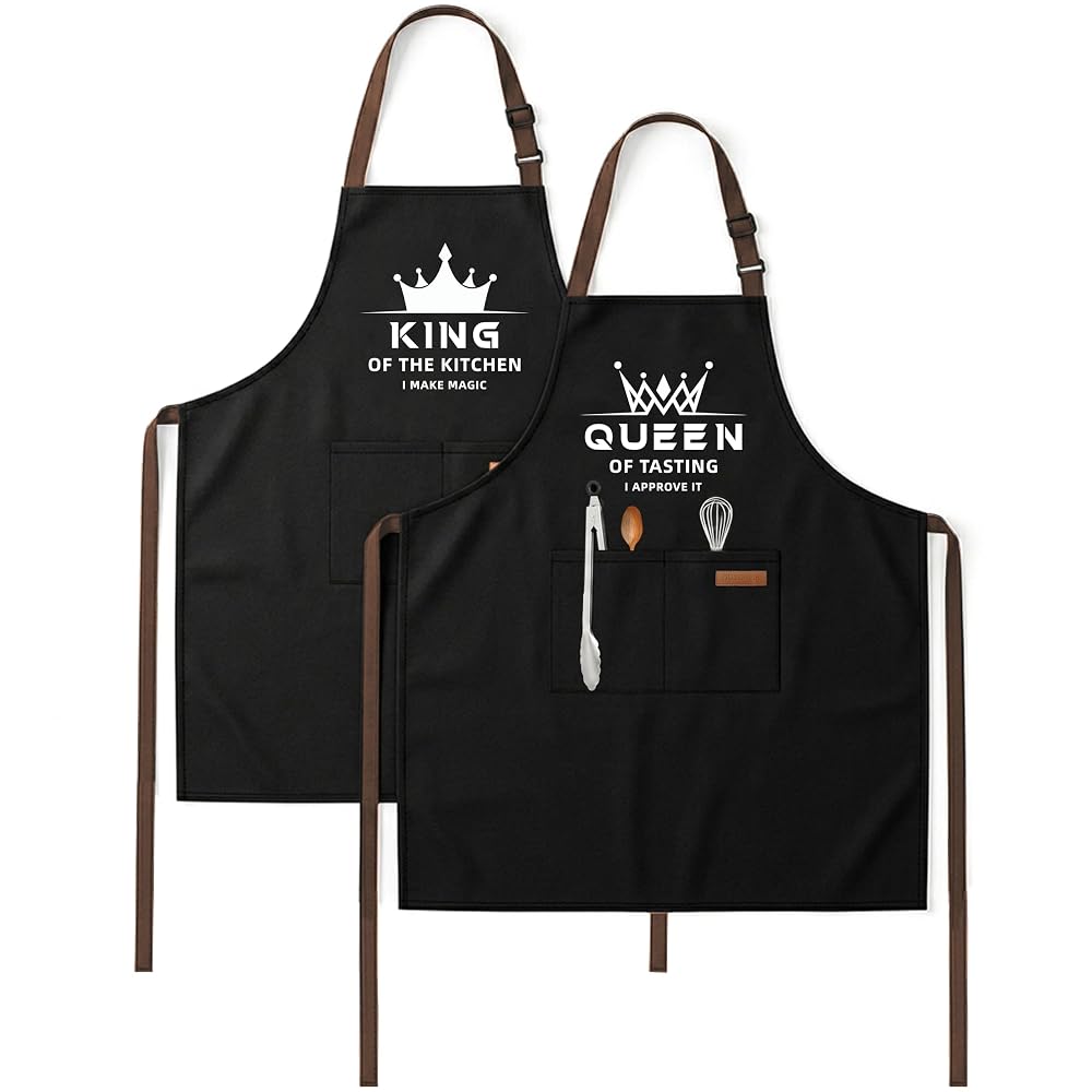 King & Queen Matching Aprons