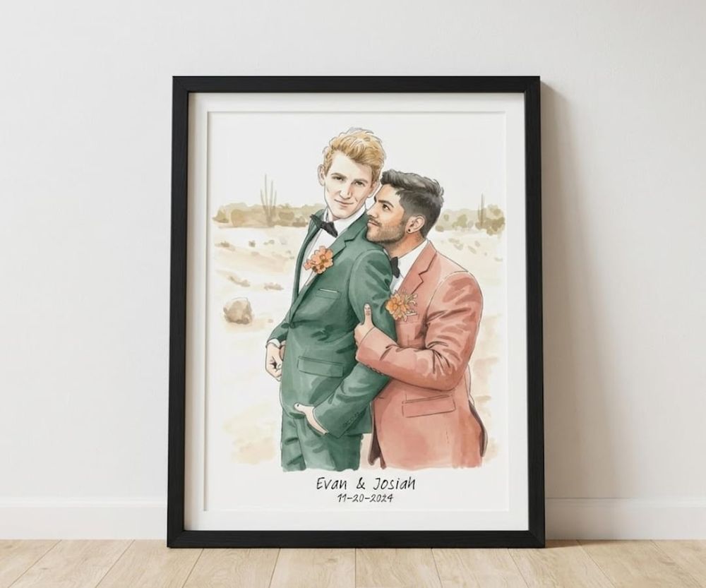Custom Gay Wedding Portrait