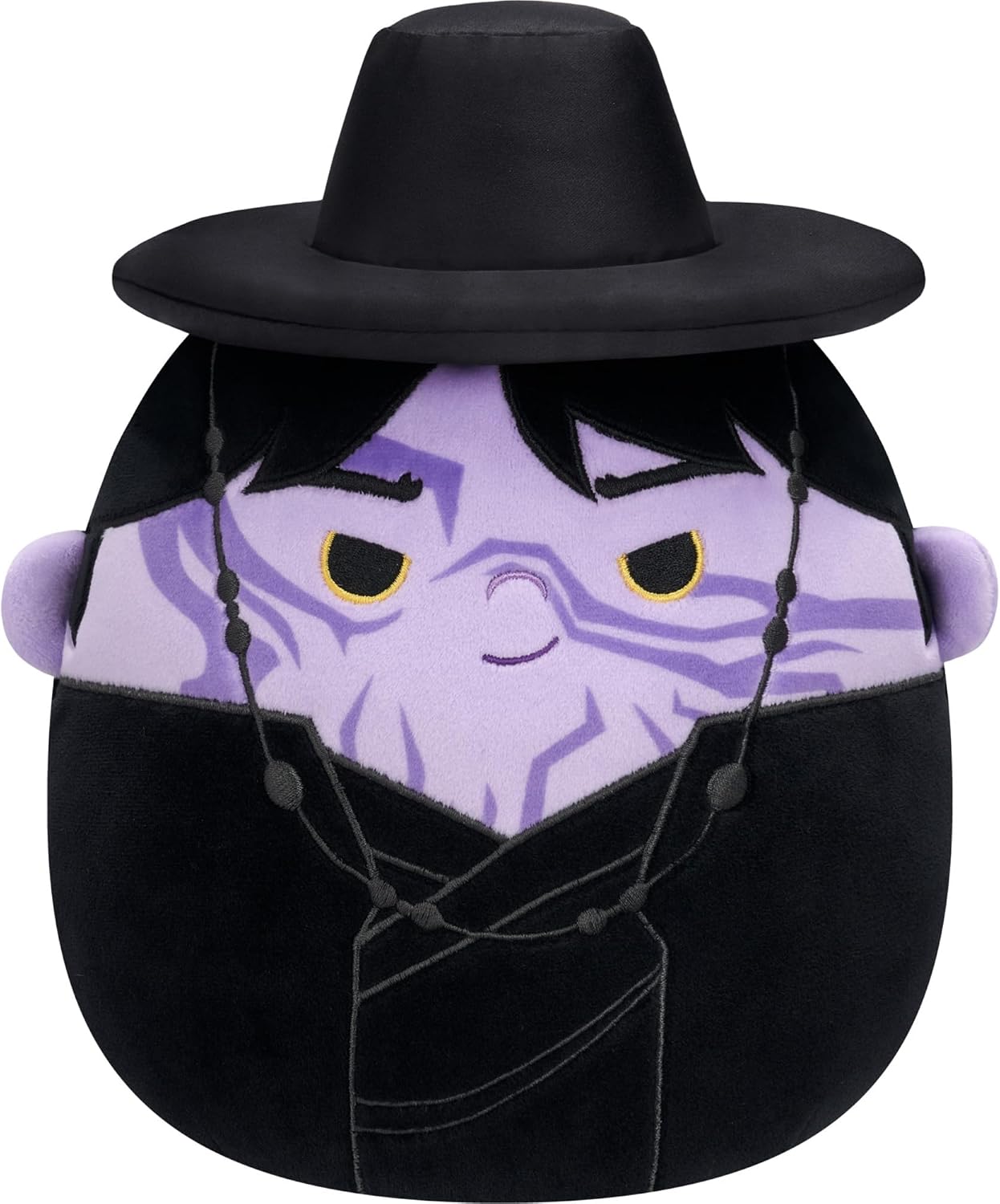 Jinu 8 inch Squishmallow from KPop Demon Hunters in a black hat and coat