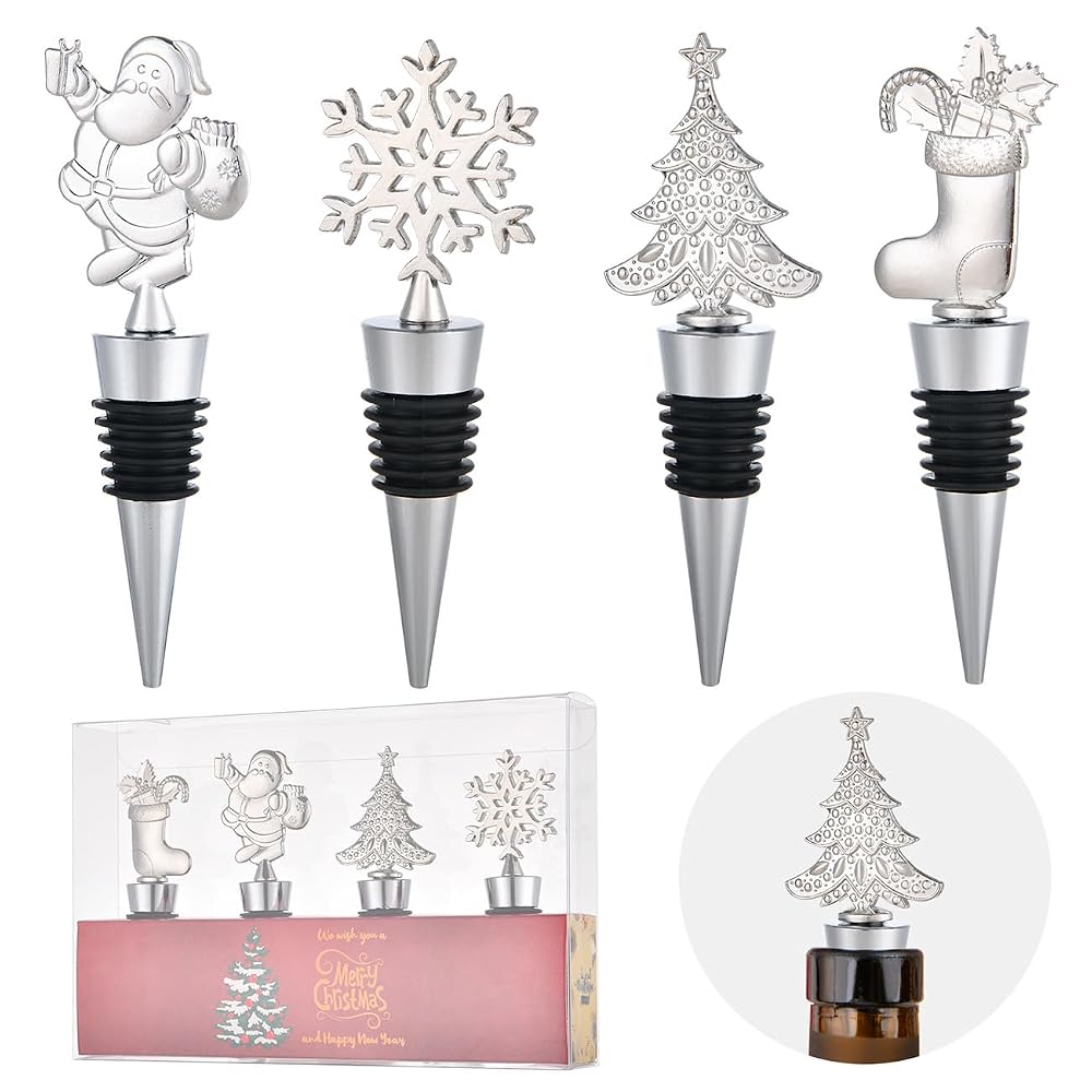 Christmas Wine Bottle Stoppers Set