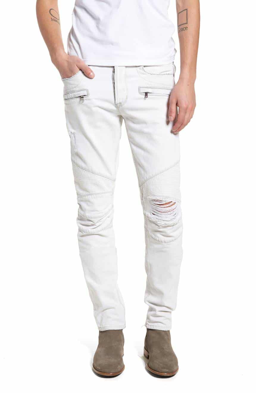 White Jeans for Men 2018: Mens Hudson Ripped White Summer Denim 2025