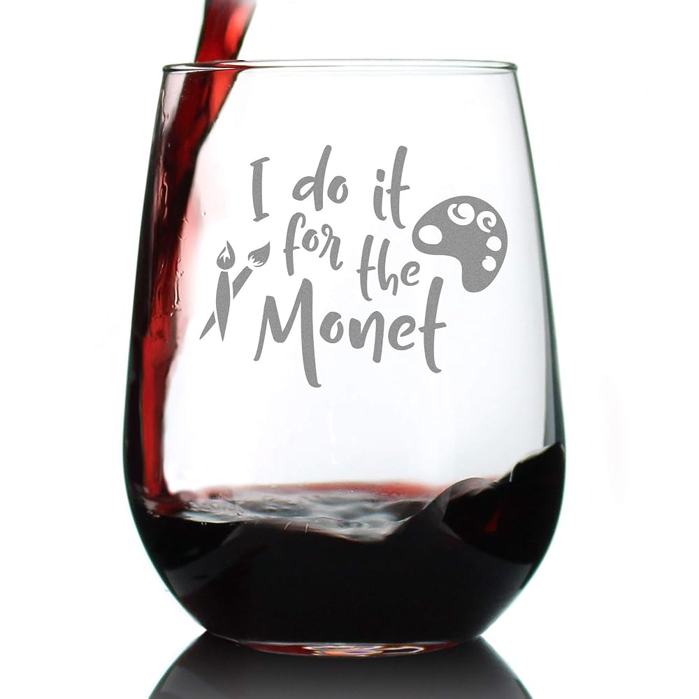 "For the Monet" Stemless Wine Glass