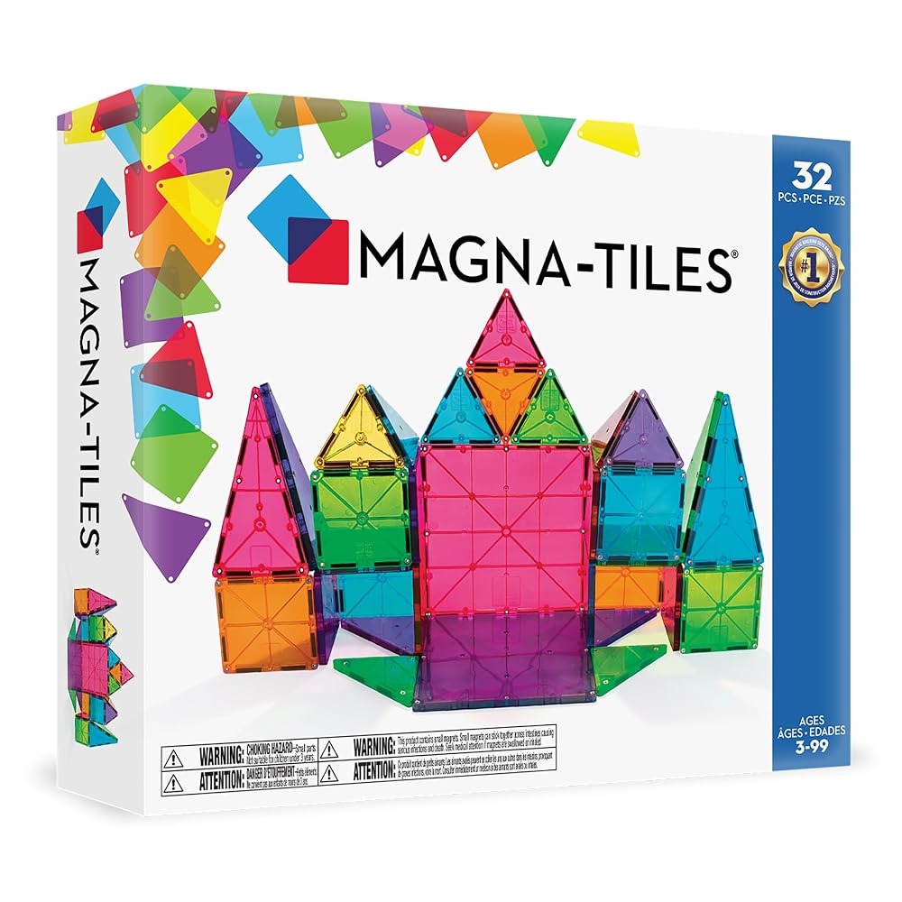 Magna-Tiles Clear Colors 32-Piece