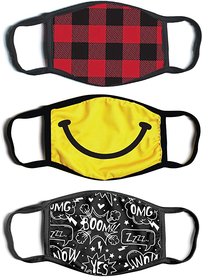 Reusable Face Masks For Kids 2025: 3 Pack Washable Boys or Girls