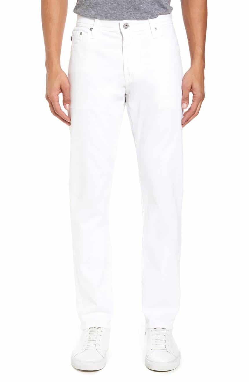 White Pants for Men 2018: Mens AG Slim to Straight White Summer Chino Pants 2025