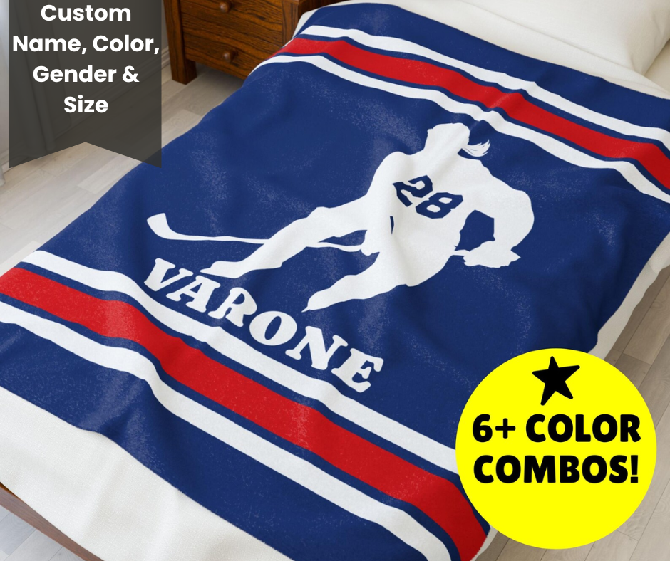 Personalized Team Colors Hockey Blanket