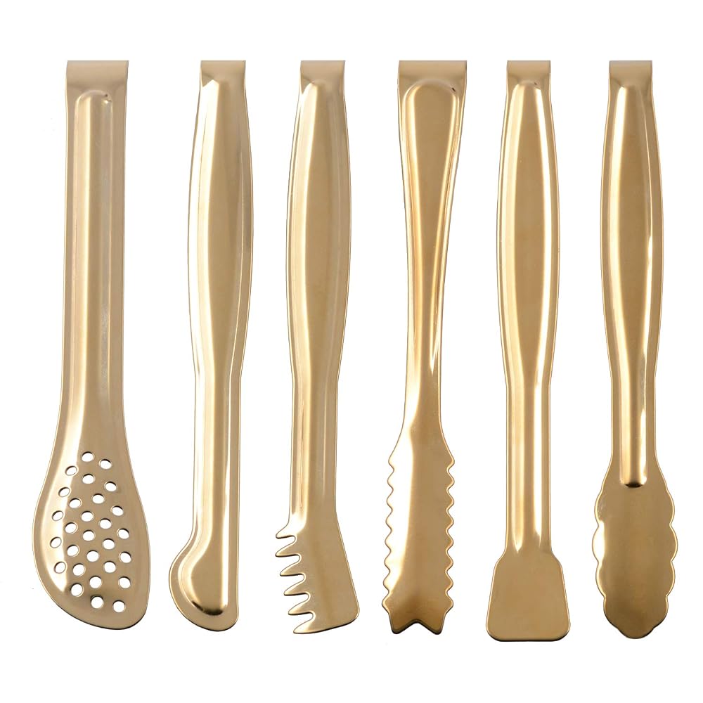 Gold Mini Serving Tongs Set