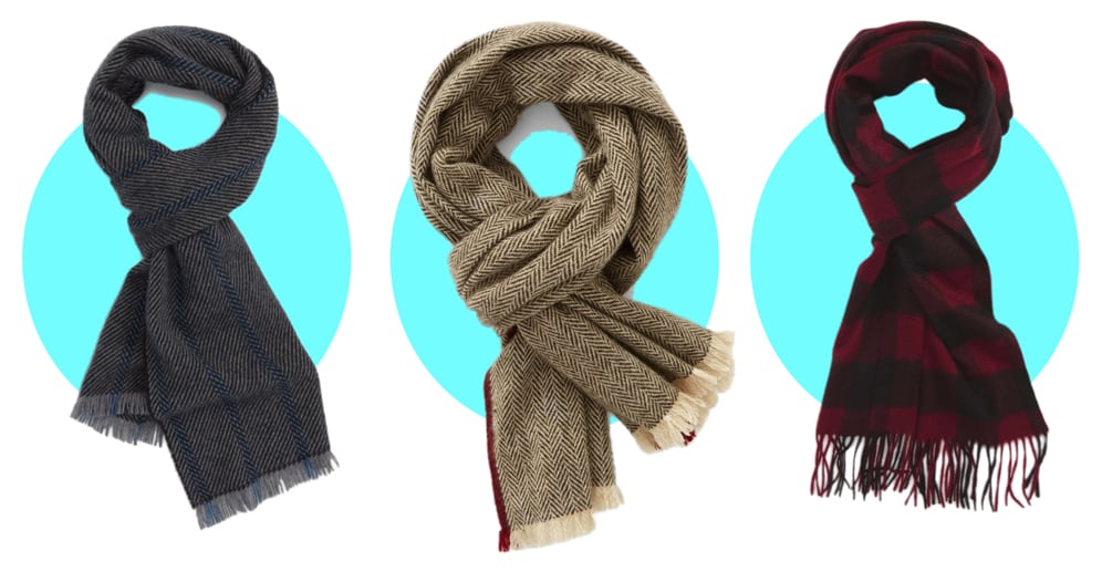 Best Mens Winter Scarves 2023 - Cashmere Wool Plaid Scarf for Men