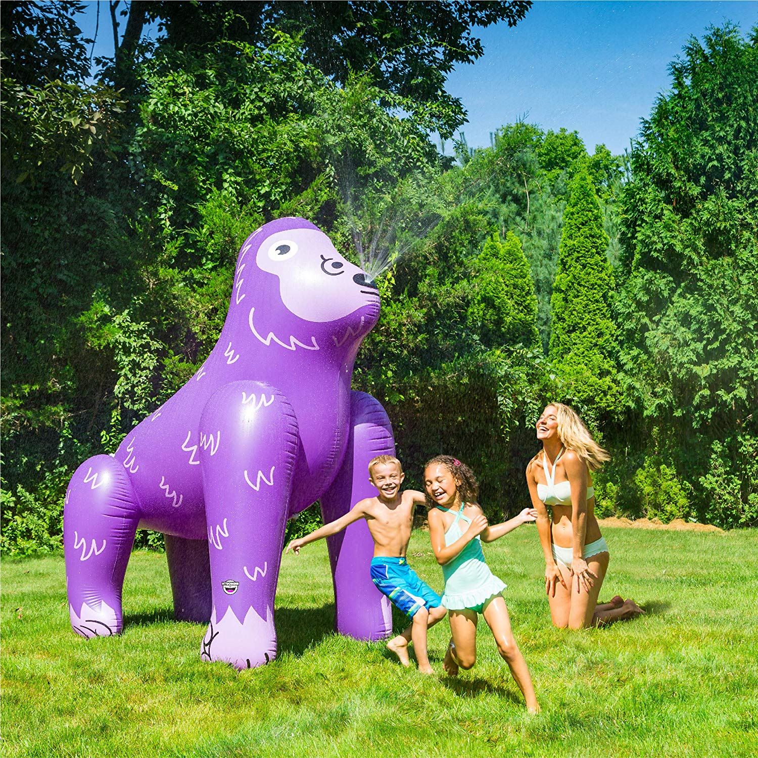 Giant Purple Inflatable Ape Gorilla Sprinkler on Amazon