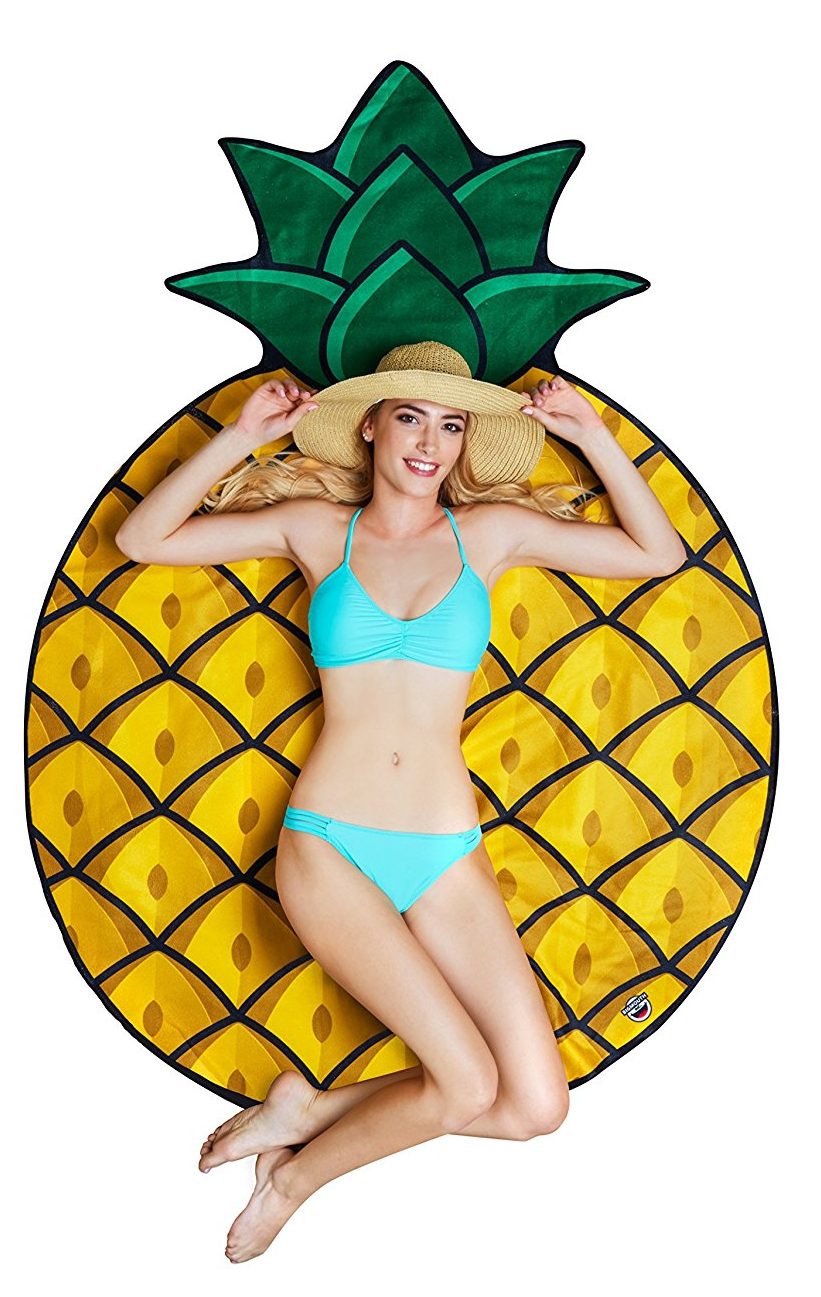 Best Cheap Round Beach Towels 2018: Cute Pineapple Beach Blanket