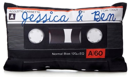 Gifts for Couples 2018: Retro Mixed Tape Pillow