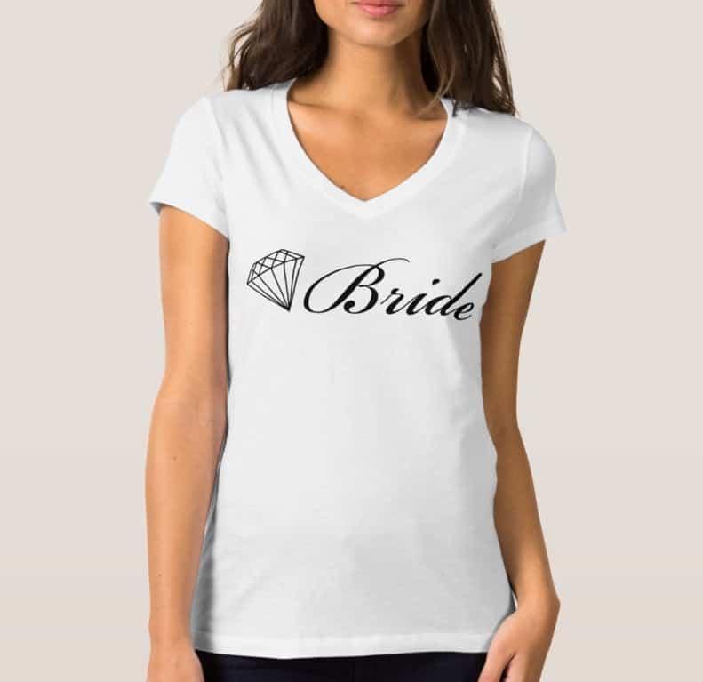 Bride T-Shirts 2018: White Bride With Diamond 2024