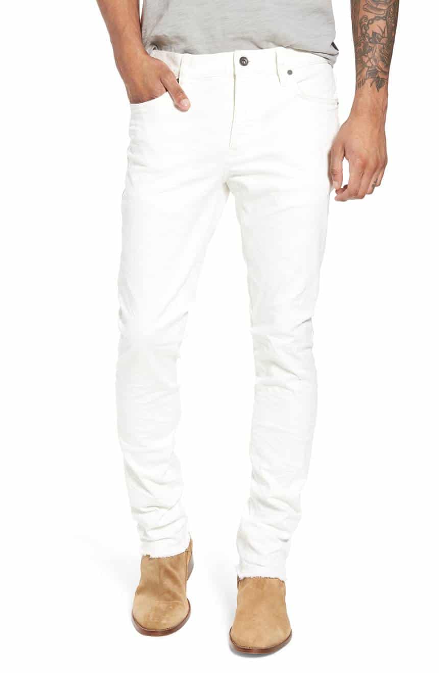 White Jeans for Men 2018: Men's John Varvatos Straight Leg White Denim Summer 2023