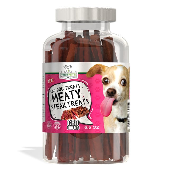 CBD Oil for Dogs 2024: Meaty Steak dog Treat