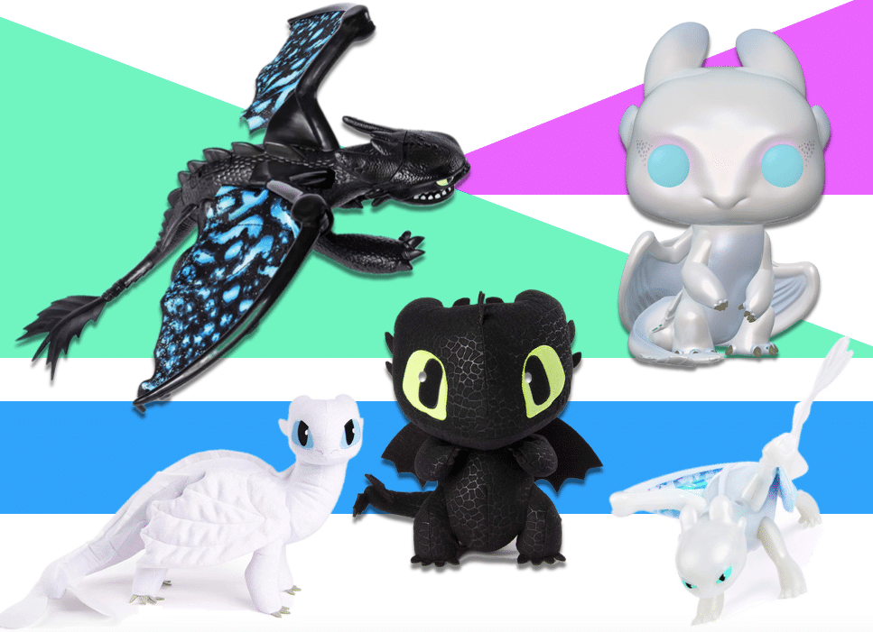 Toys from How to Train Your Dragon 3 The Hidden World 2024 - Toothless Dragon & Lightfury Stuffed Animals Plush