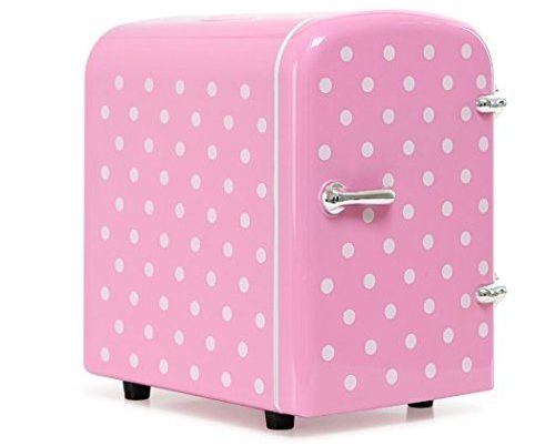 Best Skincare Makeup Fridge 2024: Mini Pink Polka Dots