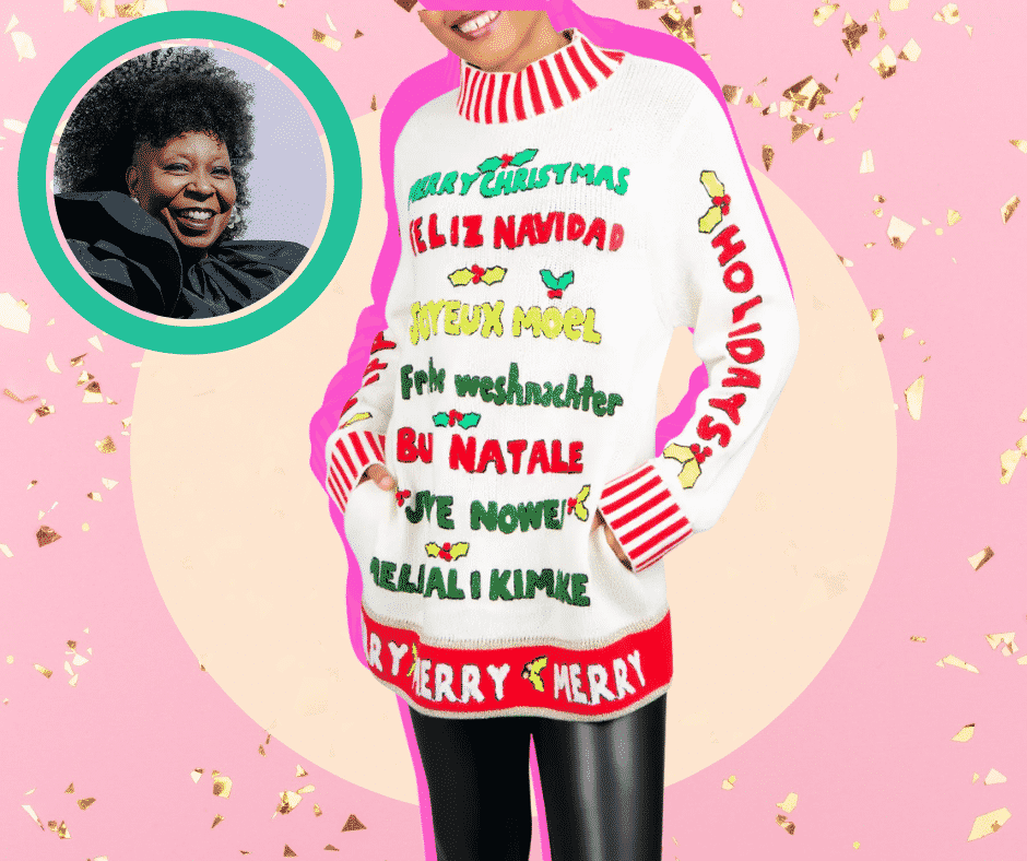 New - Whoopi Goldberg Ugly Christmas Sweaters, Socks & Mittens 2023 / 2023