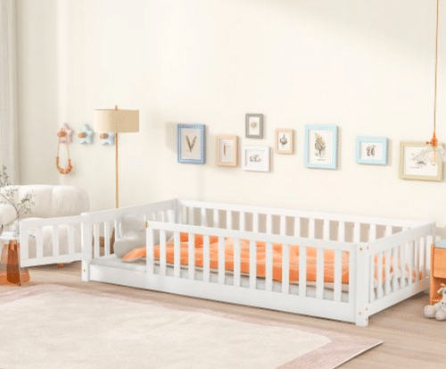 Twin Floor Bed Frame for Toddler, Montessori Floor Bed
