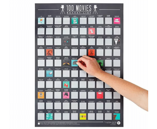 The 100 Movies Bucket List ‘Scratch Off’ Poster - Secret Santa Gifts