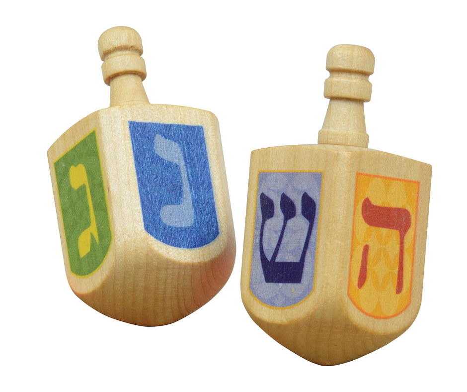 Set of 2 Wooden Dreidels
