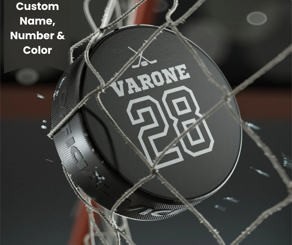 Personalized Hockey Puck With Name & Number