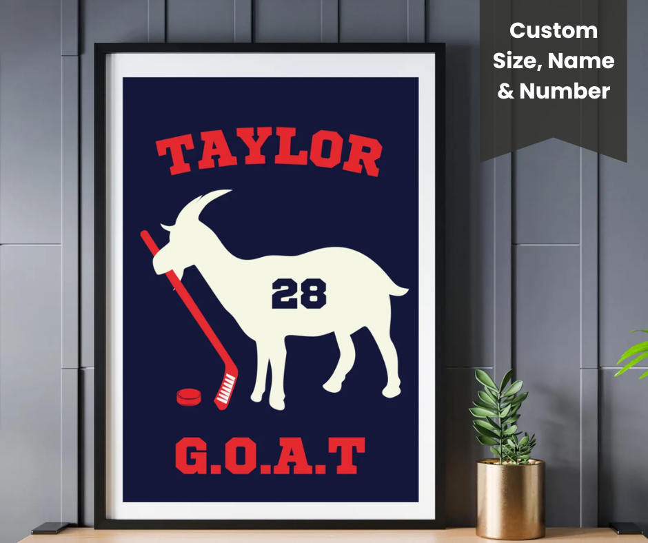 GOAT Personalized Hockey Wall Art