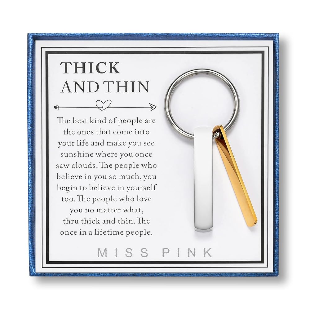 Thick and Thin Friendship Keychain
