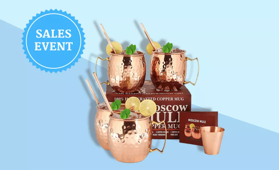 Copper Mug Deals on Memorial Day 2024! - Sale on Moscow Mule Mugs Set 2024