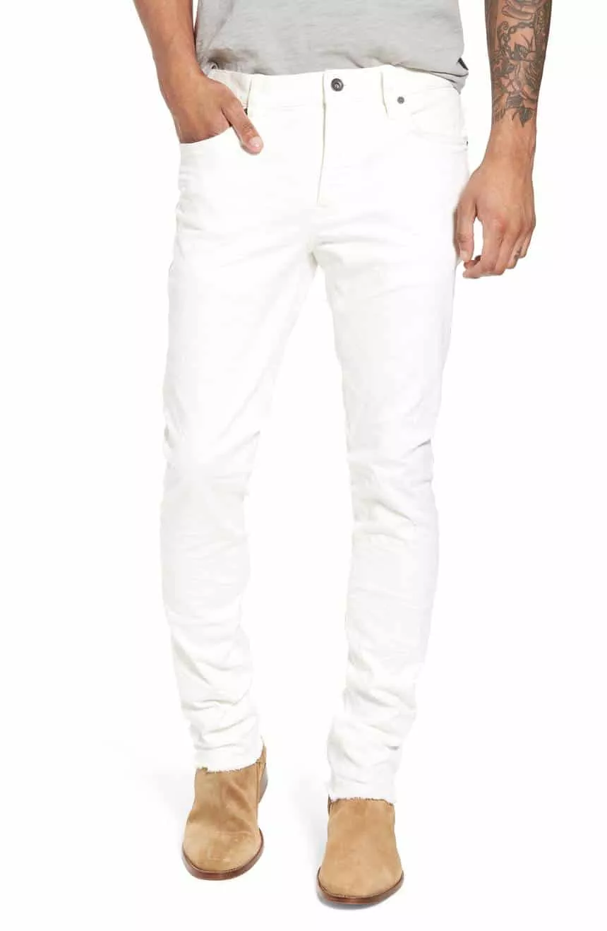 White Jeans for Men 2018: Men's John Varvatos Straight Leg White Denim Summer 2024