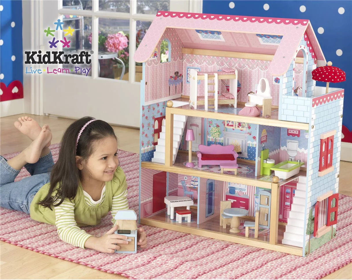 Best Dollhouses 2024: Kid Kraft Doll House With Furniture 2024