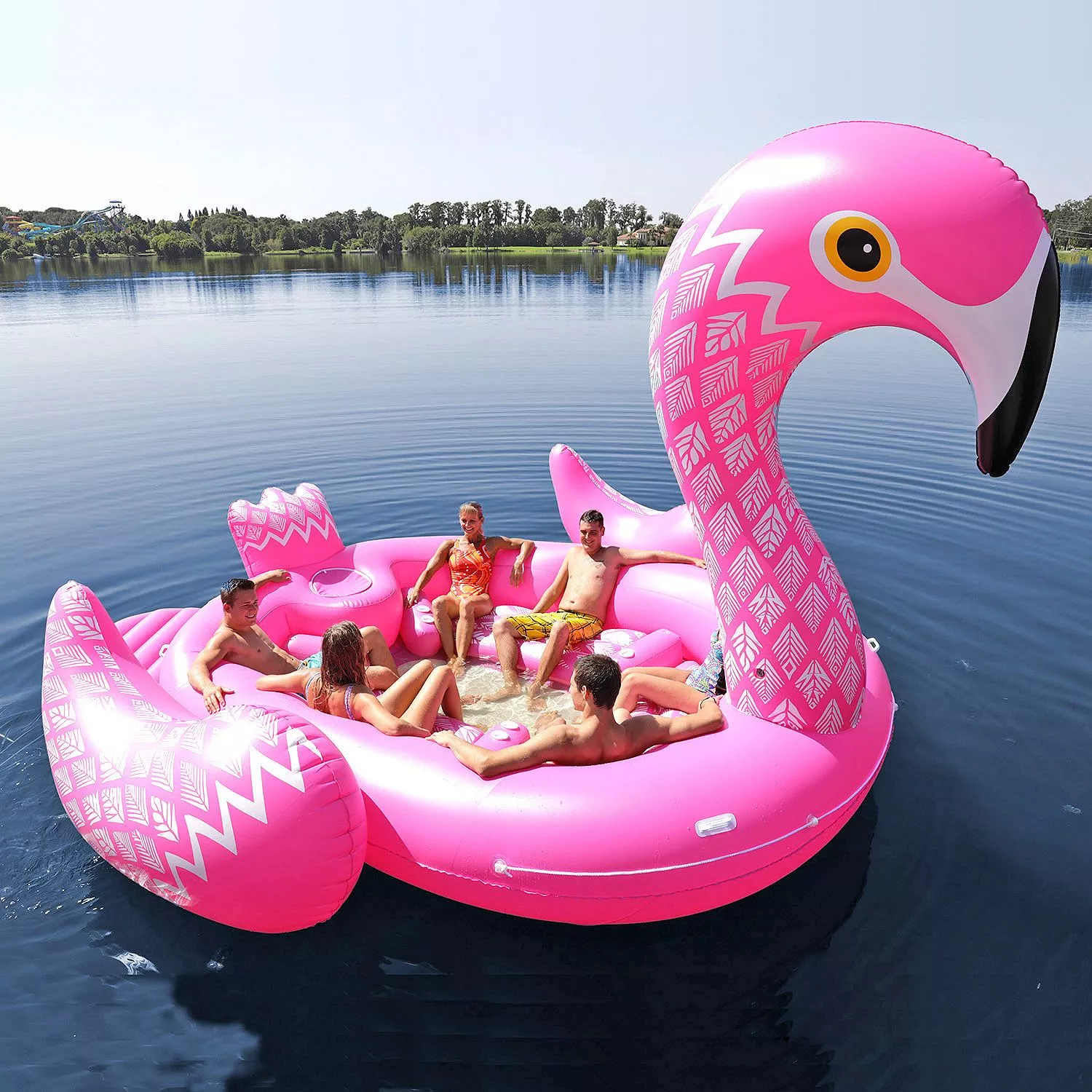 Party Bird Island Giant Lake Float 2018: Giant Pink Flamingo