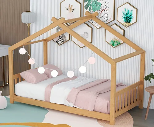 Twin House Bed for Kids