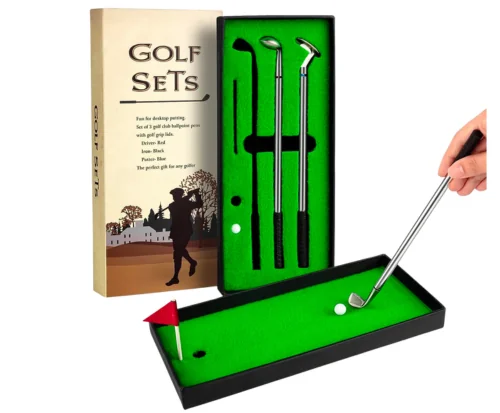 Mini Desktop Golf Ball Pen Gift Set